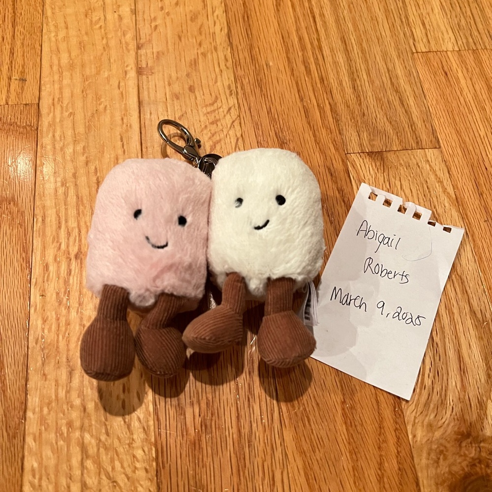 Jellycat marshmallow bag charm
